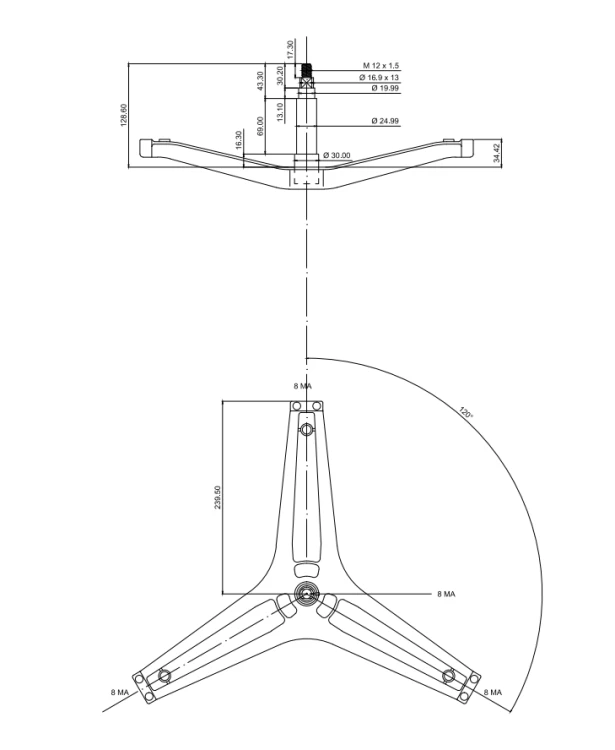 Krzyżak Bębna Pralki Amica gruba ośka DC97-17602A DC97-17603A