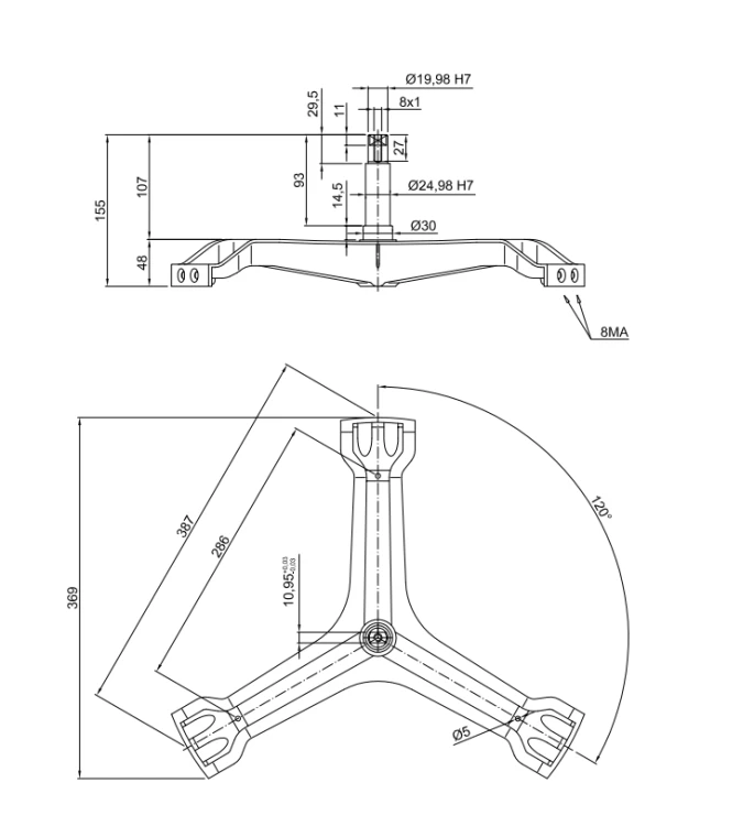 Krzyżak bębna pralki Electrolux EW1000I Zanussi ZWD5105 AEG zamiennik pasuje za 50239964005 50239967008 pasuje do 1240259117 1240259125 1240259109_2